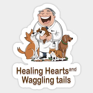 healing hurts and waggling tails Sticker